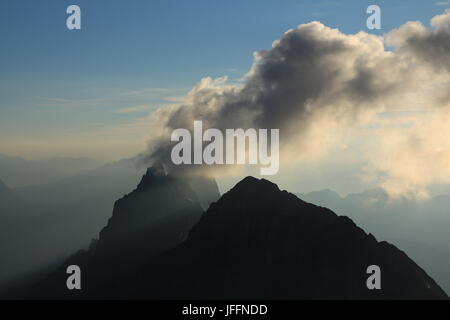 Dramatic clouds over mount Wendenstocke Stock Photo