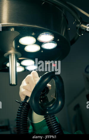 Anesthesia mask in operating room Stock Photo