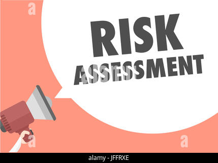 Megaphone Risk Assessment Stock Photo