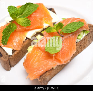 sandwiche with red fish Stock Photo