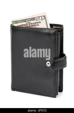 Black leather wallet Stock Photo