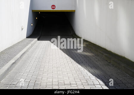 Exit of an parking garage in Magdeburg Stock Photo