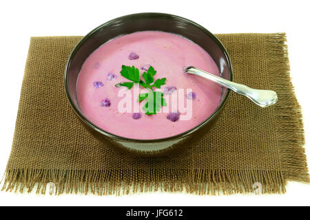 Cream Soup from Purple Cauliflower Stock Photo