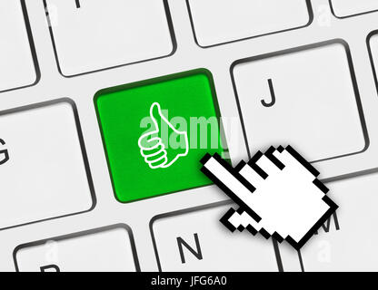 Computer keyboard with thumb key Stock Photo