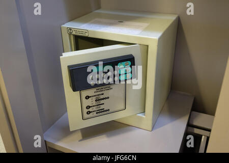 Hotel safe with open door Stock Photo