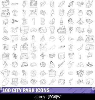 100 park icons set, outline style Stock Vector Image & Art - Alamy