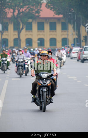 Thousands of scooters during rush hour in Hanoi, Vietnam, Asia Stock Photo