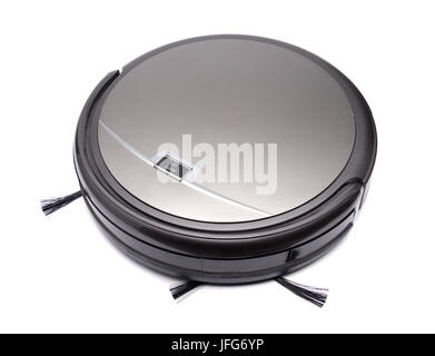 Robot vacuum cleaner cut out isolated on white background Stock Photo