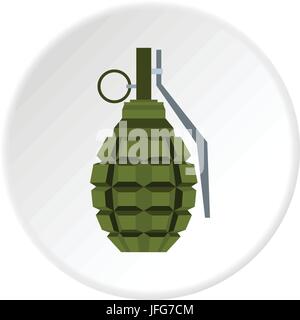 Hand grenade icon circle Stock Vector