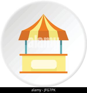 Shopping counter orange with tent icon circle Stock Vector