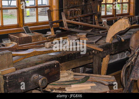 Old carpenter workshop Stock Photo