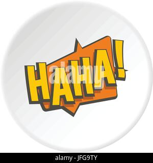 HAHA, comic text speech bubble icon circle Stock Vector