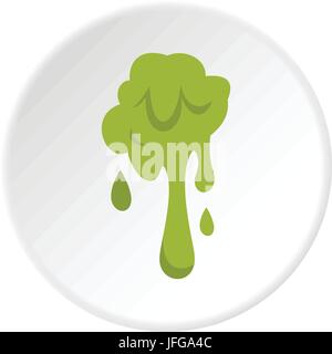 Green slime spot icon circle Stock Vector