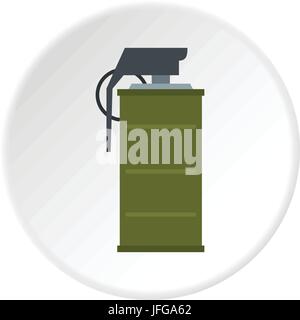 Smoke grenade icon circle Stock Vector
