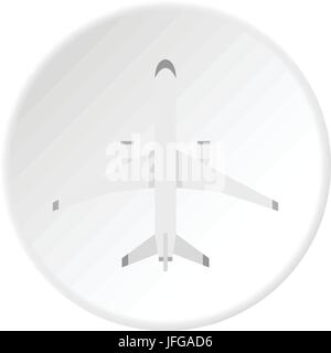 Big plane icon circle Stock Vector