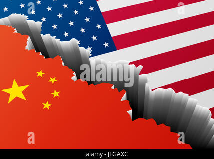 Deep Crack China USA Stock Photo
