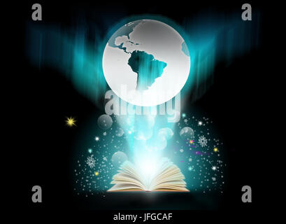 Magic book Stock Photo