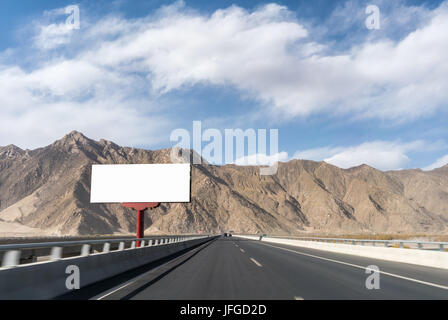 highway and large billboard Stock Photo