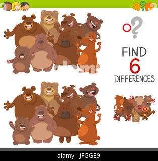 spot differences game with bears Stock Photo