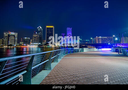 skyline and river coast scenes in Jacksonville Florida Stock Photo