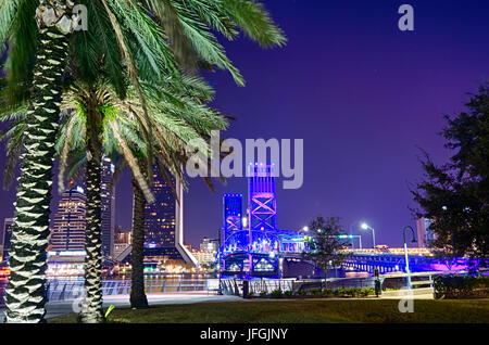 skyline and river coast scenes in Jacksonville Florida Stock Photo