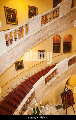 England, London, Whitehall, The National Liberal Club, The Interior Circular Staircase Stock Photo