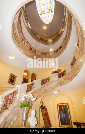 England, London, Whitehall, The National Liberal Club, The Interior Circular Staircase Stock Photo