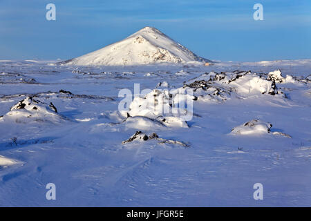 Iceland, Iceland, north-east, region of Myvatn, winter scenery near the lake Myvatn Stock Photo
