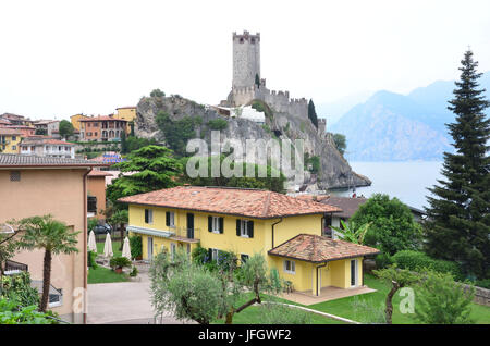 Italy, Veneto, Malcesine, Old Town, castle Scaliger Stock Photo