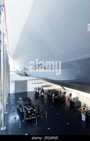 Zeppelin museum inside, replica the Hindenburg, Friedrichshafen, Lake ...