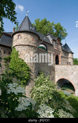 Castle portal and moat, castle Friedberg, Friedberg, Wetterau, Hessian, Germany Stock Photo