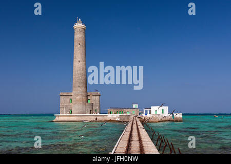 Lighthouse of Sanganeb Reef, the Red Sea, Sudan Stock Photo