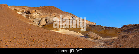 weather-beaten coloured sandstone rocks, Damaraland, Namibia, panorama Stock Photo