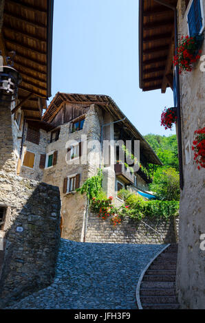 Italy near Gardasee Lago di Garda Trentino South Tirol province Trento (T) Canale di Tenno Stock Photo