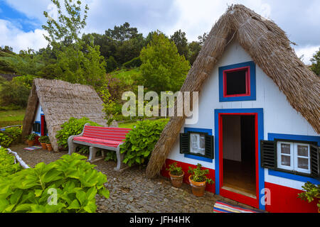 Traditional Madeira house in Santana Portugal Stock Photo