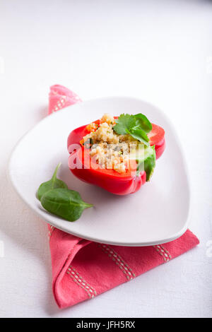 Stuffed red peppers Stock Photo