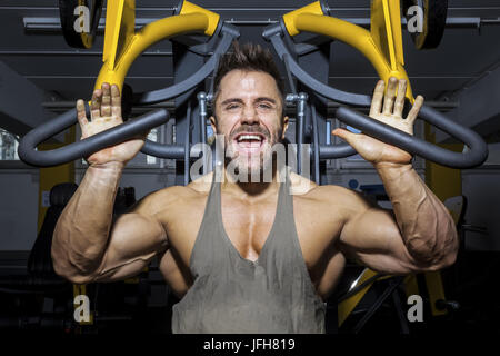 handsome bearded bodybuilding man Stock Photo