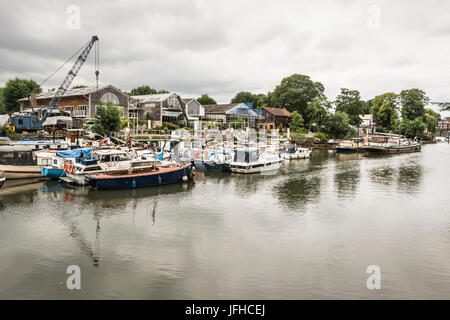 View of the River Thames at Eel Pie island, Twickenham, London UK Stock Photo