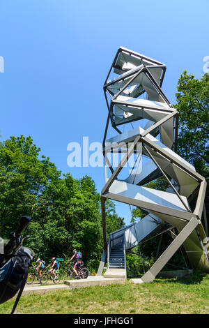 outlook tower Murturm, riparian forest, Mureck, Süd-Steiermark, Steiermark, Styria, Austria Stock Photo