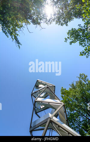 outlook tower Murturm, riparian forest, Mureck, Süd-Steiermark, Steiermark, Styria, Austria Stock Photo
