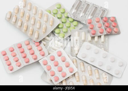 Medications and drug as Cut on white background Stock Photo