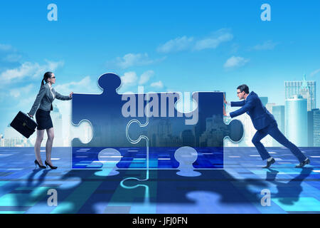 Business concept of puzzles for teamwork Stock Photo
