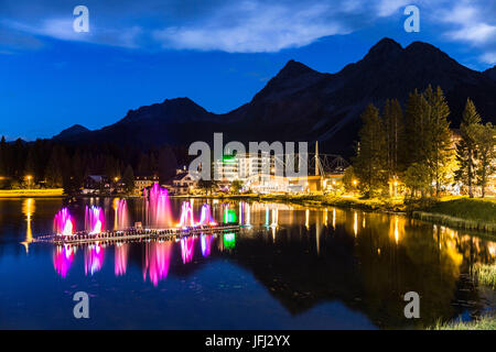 Light show on the lake at Arosa Stock Photo