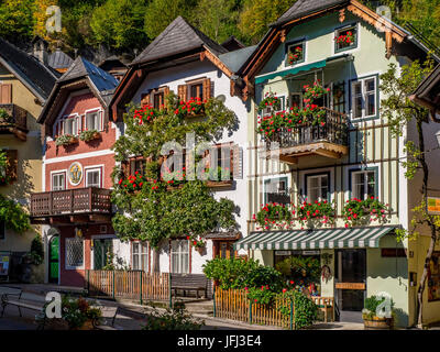 Marketplace in Hallstatt, Upper Austria, Austria, Europe Stock Photo