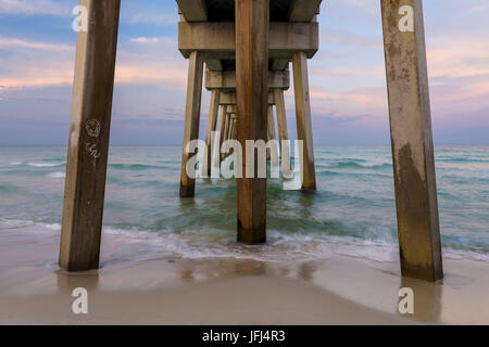 The county pier in Panama city, the USA, Florida, Panama city Beach Stock Photo