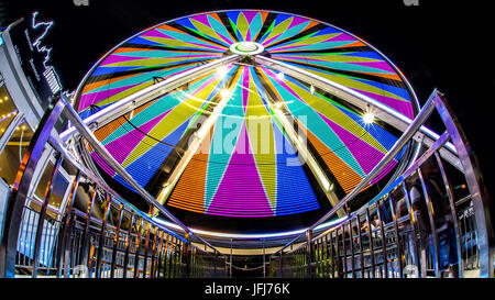 Amusement park southern ring at night, Olympic area, Innsbruck, Tyrol, Austria Stock Photo