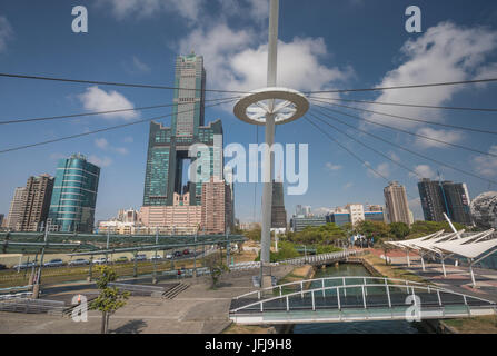 Taiwan, Kaohsiung City, Tuntex Sky Tower, city skyline Stock Photo