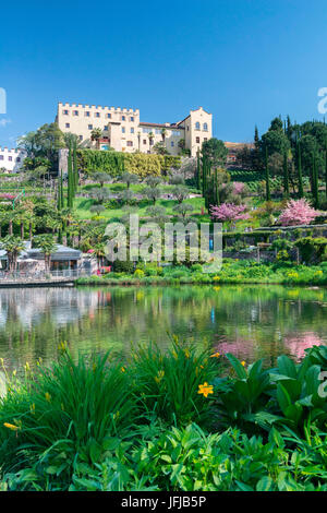 Merano/Meran, South Tyrol, Italy, The Water and Terraced Gardens in the Gardens of Trauttmansdorff Castle Stock Photo
