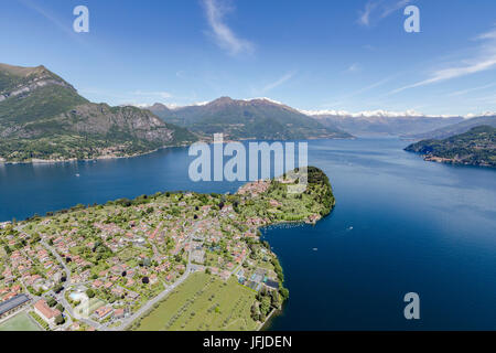 Aerial View Of The Village Of Bellagio Frames By The Blue Lake Como And ...