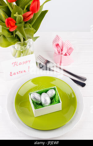 Easter table setting Stock Photo